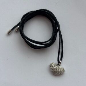 Authentic Swarovski Heart Pendant on Black Cord (17inch)